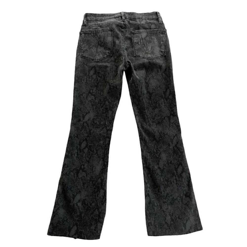 Frame Le Crop Mini Boot Black Tonal Python Jeans - Picture 3 of 11